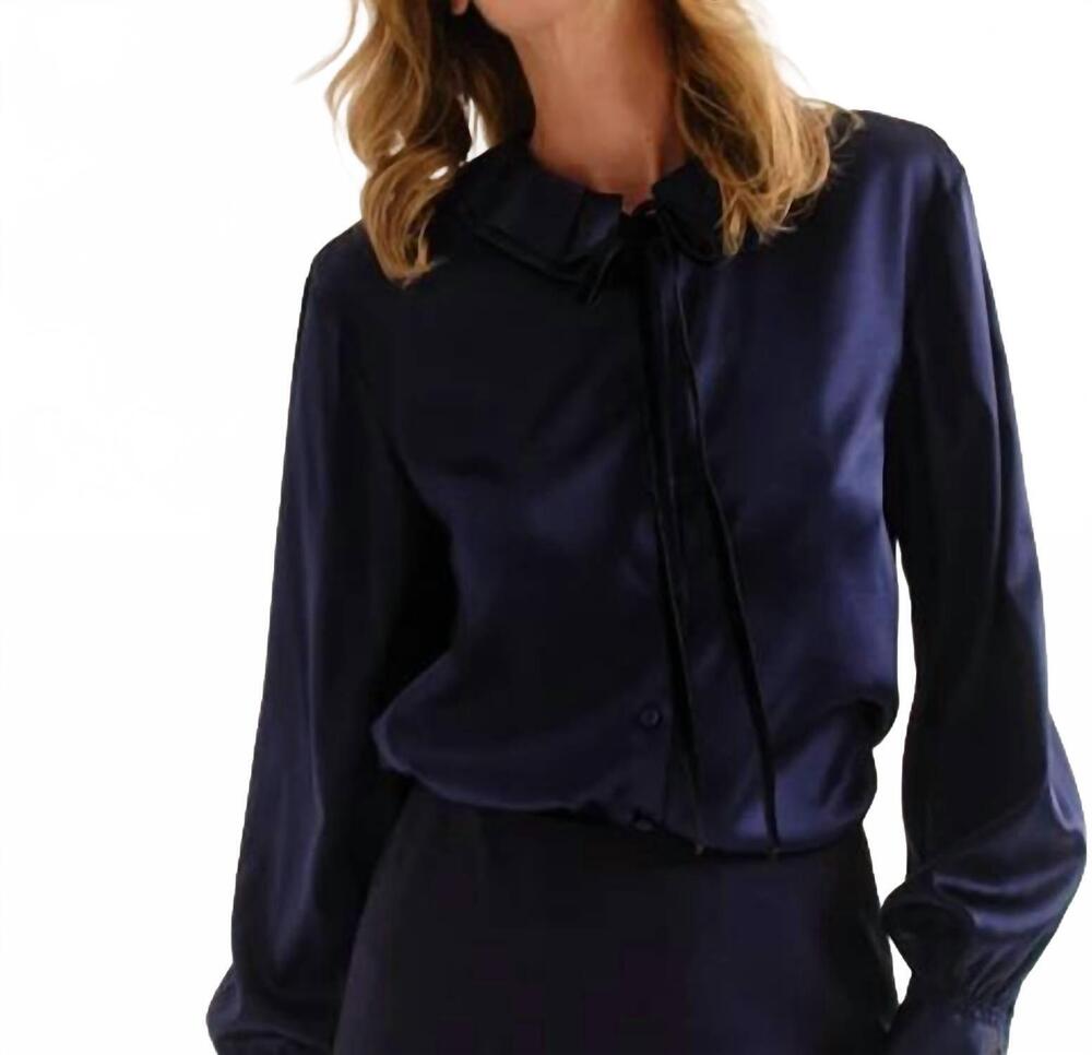 NEW CARTOLINA NANTUCKET emerson blouse in midnight blue